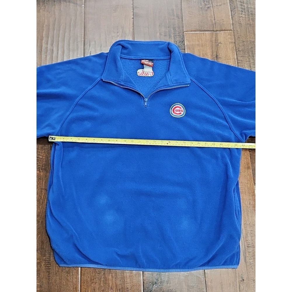 Vintage Chicago Cubs Majestic Fleece 1/4-Zip Pullover Jacket Size XXL - Picture 7 of 14